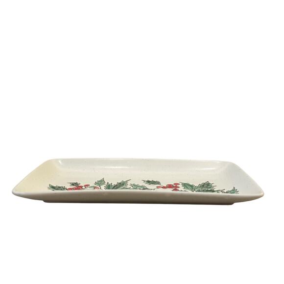 Blue Sky Clayworks Cedar Mountain Serving Platter 10x5 Ceramic Holiday NEW - Picture 4 of 10